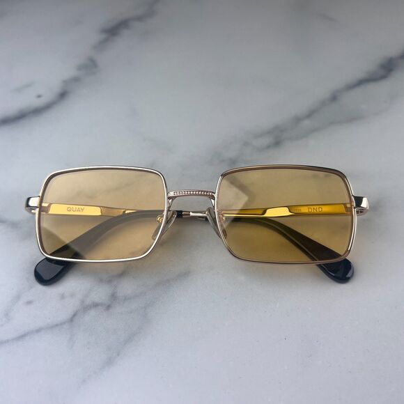 QUAY DND Sunglasses Gold Metal Frame Sunflower Lens 55-20-145 100% UV Protection - Picture 6 of 11